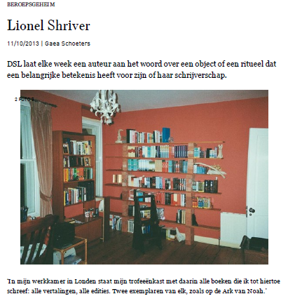 De trofeekast van Lionel Shriver