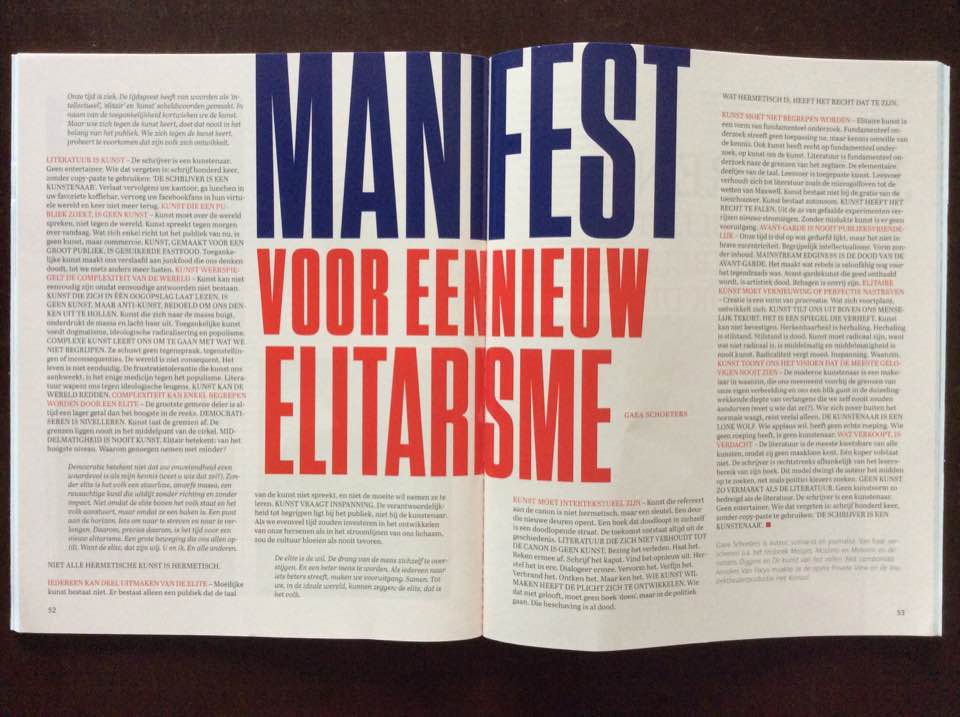 Manifest voor een nieuw elitarisme #rektoverso