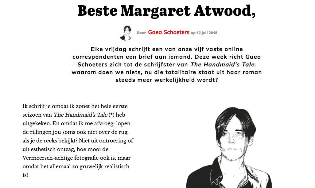 Beste Margaret Atwood #briefvandeweek #rektoverso