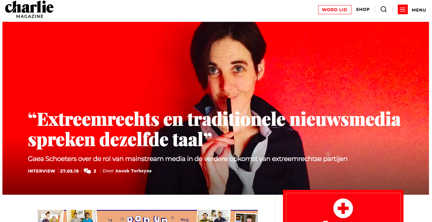 “Extreemrechts en traditionele nieuwsmedia spreken dezelfde taal” #CHARLIEMAGAZINE