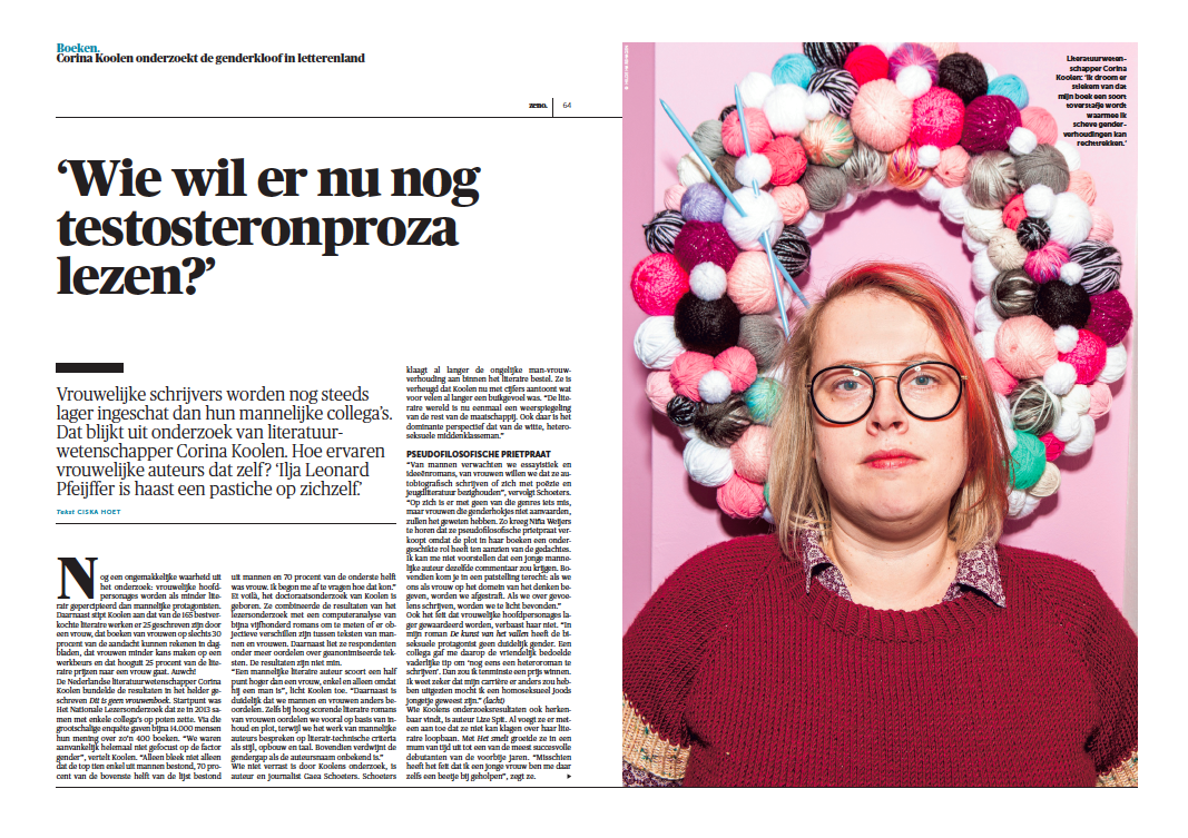 Wie wil er nu nog testosteronproza lezen? #demorgen #zeno