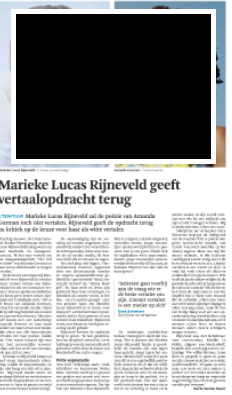 Marieke Lucas Rijneveld geeft vertaalopdracht terug