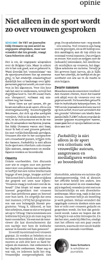 niet alleen in de sport #DSOpinie