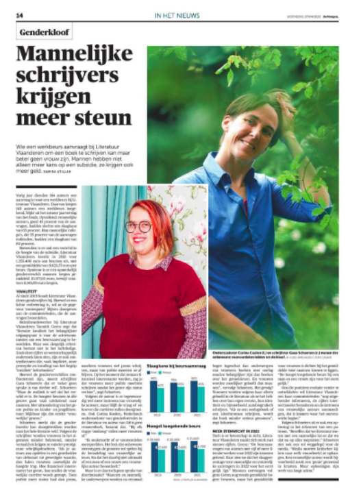 mannelijke schrijvers krijgen meer steun #demorgen